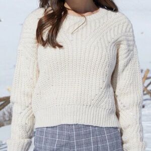 Kendall & Kylie Cream Knit Sweater